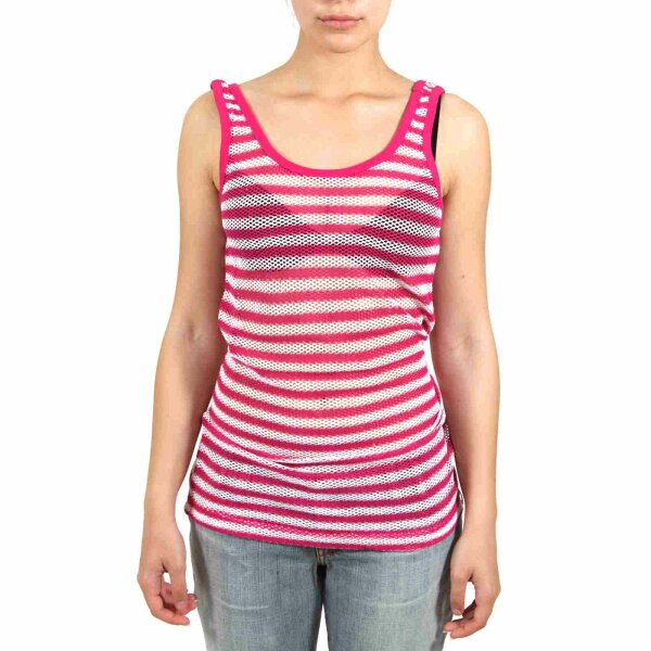 wawiHEROES MISS SIXTY Damen Tanktop ELM SINGLET in Pink/Weiß Gestreift