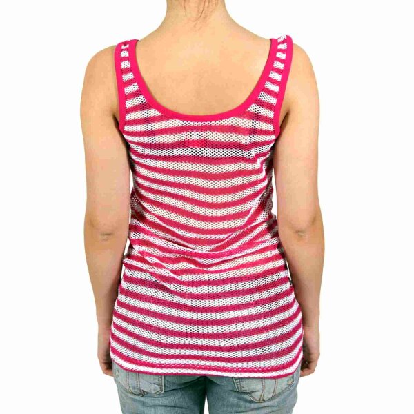wawiHEROES MISS SIXTY Damen Tanktop ELM SINGLET in Pink/Weiß Gestreift
