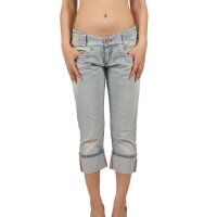 wawiHEROES KILLAH Damen Jeans Shorts FLOWER in Blau