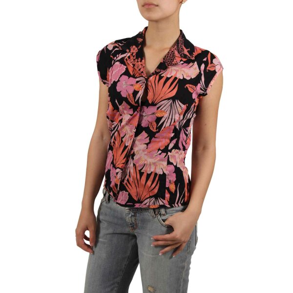 wawiHEROES KILLAH Damen Kurzarmbluse HIROSHI in Schwarz