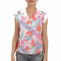 wawiHEROES KILLAH Damen Kurzarmbluse HIROSHI in Weiß