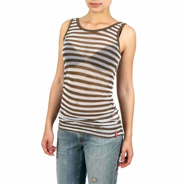 wawiHEROES MISS SIXTY Damen Tanktop CELERY in Grün/Weiß Gestreift