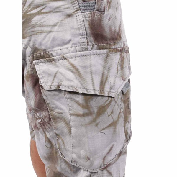 wawiHEROES BLAUER USA Herren Short BERMUDA CORTO in Grau Floralprint