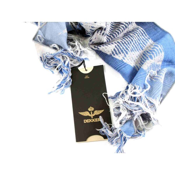 wawiHEROES DEKHER PEUTEREY Damen Schal Tuch ANIMATION in Blau gemustert