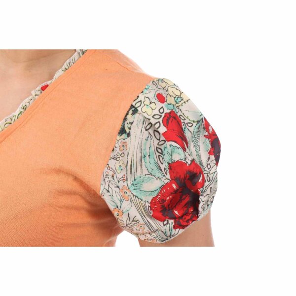 wawiHEROES BLAUER USA Damen Strick-T-Shirt COLLO in Orange