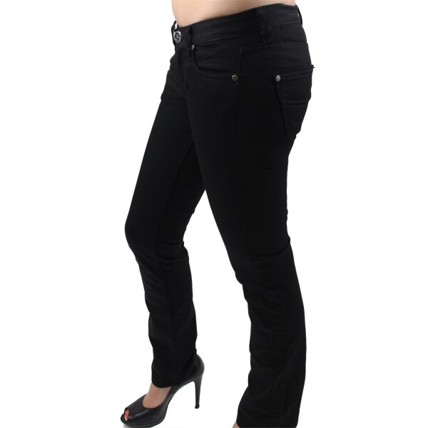 wawiHEROES GIORDANO FRANGIPANI Damen Röhrenjeans STRAIGHT FIT Jeans in Schwarz
