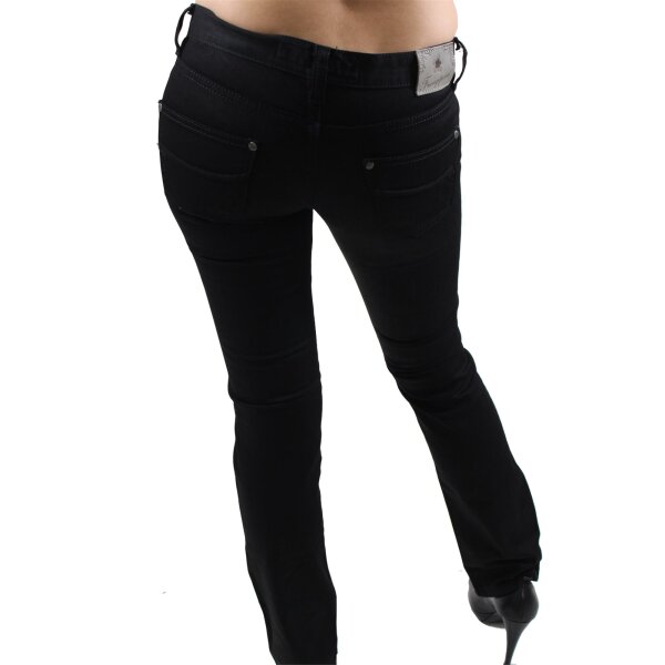 wawiHEROES GIORDANO FRANGIPANI Damen Röhrenjeans STRAIGHT FIT Jeans in Schwarz