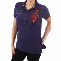 wawiHEROES BLAUER USA Damen Polo MC in Marineblau
