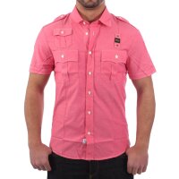 wawiHEROES BLAUER USA Herren Kurzarm Hemd CAMICIA in Rosa