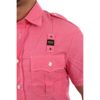 wawiHEROES BLAUER USA Herren Kurzarm Hemd CAMICIA in Rosa
