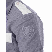 wawiHEROES BLAUER USA Herren Kurzarm Hemd CAMICIA in Grau