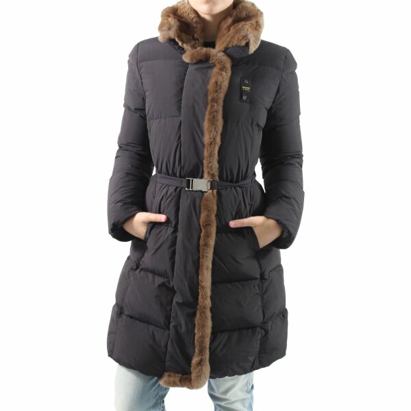 wawiHEROES BLAUER USA Damen Wintermantel CAPOSPALLA IMBOTTITO PIUMA BLD0339 Daune in Schwarz