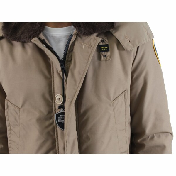 wawiHEROES BLAUER USA Herren Winterparka Enten-Daunen CAPOSPALLA BLU0813 in Beige