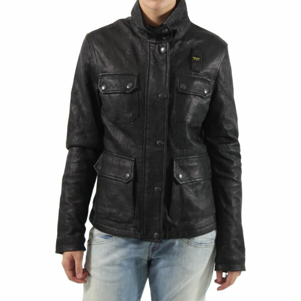 wawiHEROES BLAUER USA Damen Lederjacke CAPO SPALLA PELLE BLD0747 in Schwarz