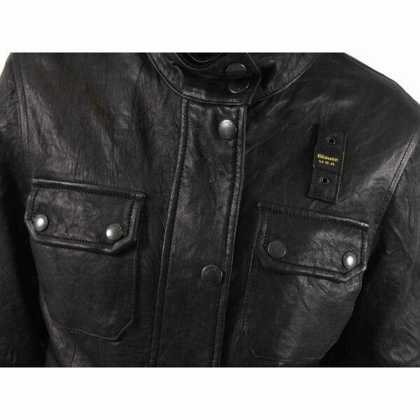 wawiHEROES BLAUER USA Damen Lederjacke CAPO SPALLA PELLE BLD0747 in Schwarz