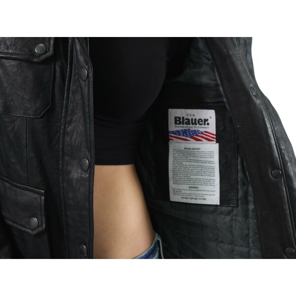 wawiHEROES BLAUER USA Damen Lederjacke CAPO SPALLA PELLE BLD0747 in Schwarz
