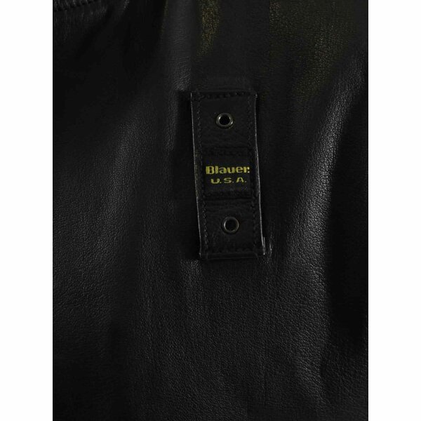 wawiHEROES BLAUER USA Herren Lederjacke CAPOSPALLA PELLE BLU0898 in Schwarz