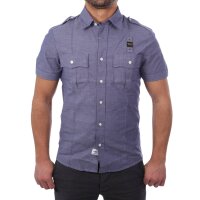 wawiHEROES BLAUER USA Herren Kurzarm Hemd CAMICIA in Blau