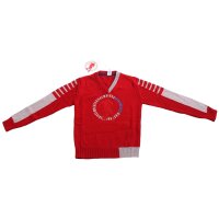 wawiHEROES BIKKEMBERGS Kinder Strickpullover MAGLIA Rot/Grau