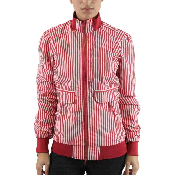 wawiHEROES RELISH Damen Herbstjacke GIUBBINO SELINUT in Rot/Weiß gestreift