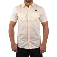 wawiHEROES BLAUER USA Herren Kurzarm Hemd CAMICIA in Creme