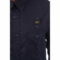 wawiHEROES BLAUER USA Herren Langarm Hemd CAMI in Dunkelblau