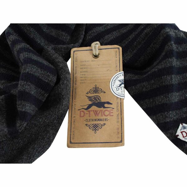 wawiHEROES D-TWICE by DEKKER Schal 255 in Schwarz Grau gestreift