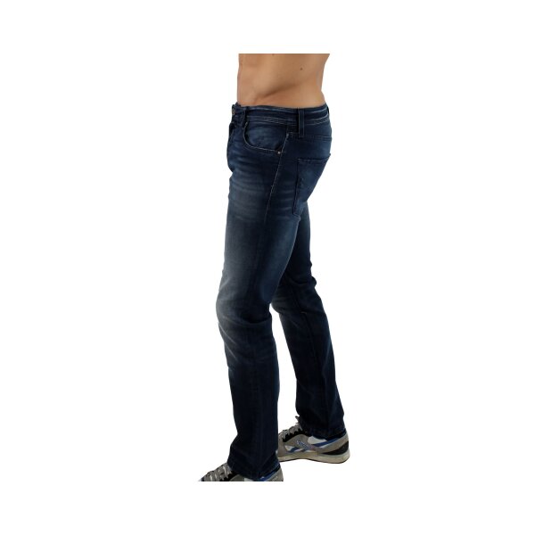 wawiHEROES JACK & JONES Herren Jeans CLARK CLASSIC COMFORT PIPING BL136 in Dunkelblau