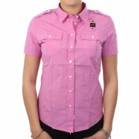 wawiHEROES BLAUER USA Damen Kurzarm Bluse CAMICIA in Flieder