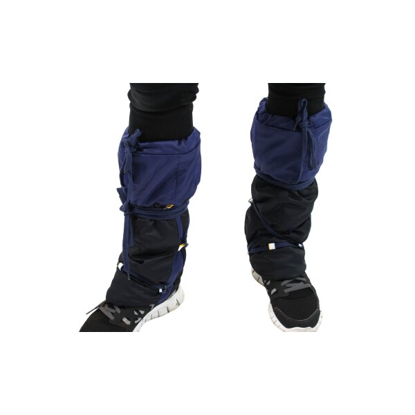 wawiHEROES GEOSPIRIT Daunen Winter Stulpen in Schwarz/Dunkelblau