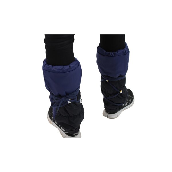 wawiHEROES GEOSPIRIT Daunen Winter Stulpen in Schwarz/Dunkelblau