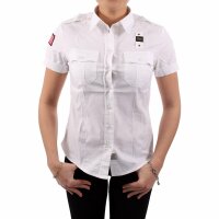 wawiHEROES BLAUER USA Damen Kurzarm Bluse CAMICIA in...