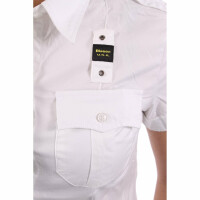 wawiHEROES BLAUER USA Damen Kurzarm Bluse CAMICIA in...