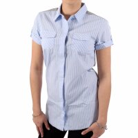 wawiHEROES BLAUER USA Damen Kurzarm Bluse CAMICIA in...