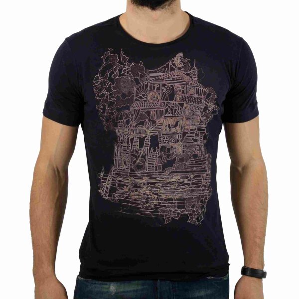wawiHEROES DIESEL Herren Shirt BLACK GOLD TORICY-FLOATING in Dunkelblau