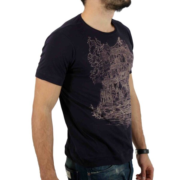 wawiHEROES DIESEL Herren Shirt BLACK GOLD TORICY-FLOATING in Dunkelblau