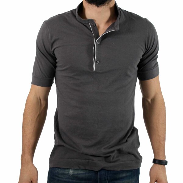 wawiHEROES DIESEL Herren T-Shirt BLACK GOLD in Grau mit Knöpfen