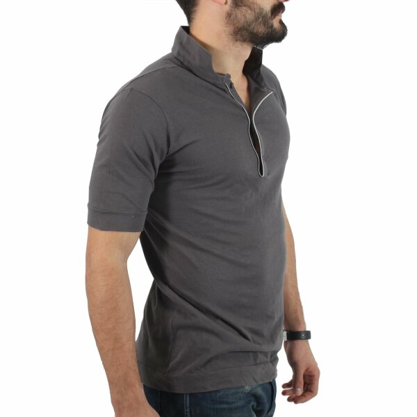 wawiHEROES DIESEL Herren T-Shirt BLACK GOLD in Grau mit Knöpfen