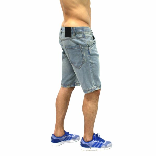 wawiHEROES ANERKJENDT Herren Jeansshort HANK in Hellblau