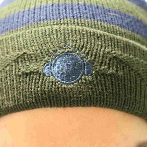 wawiHEROES HUMÖR Herren Strick Mütze MOKKS Grün/Blau