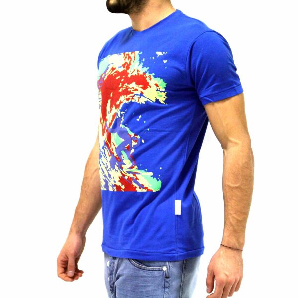 wawiHEROES HUMÖR Herren T-Shirt SKY DIVER in Blau