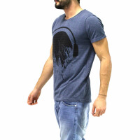 wawiHEROES HUMÖR Herren T-Shirt in Grau-Blau