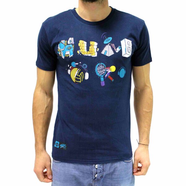 wawiHEROES HUMÖR Herren T-Shirt LUGA ATHLETICS in Dunkelblau