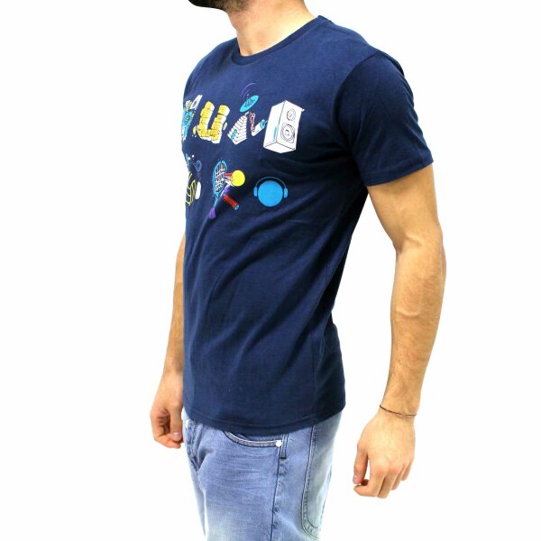 wawiHEROES HUMÖR Herren T-Shirt LUGA ATHLETICS in Dunkelblau