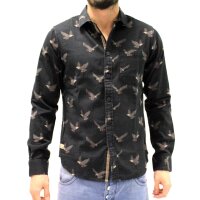 wawiHEROES HUMÖR Herren Hemd RYKER in Schwarz