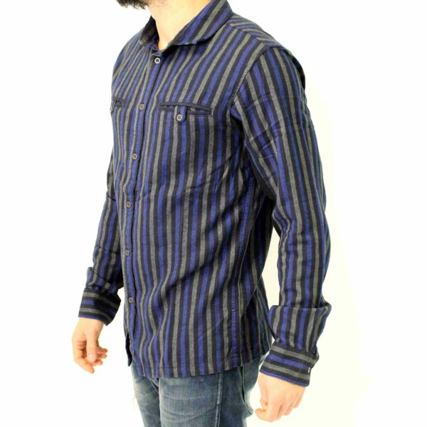 wawiHEROES HUMÖR Herren Hemd FURROR in Blau/Grau/Schwarz