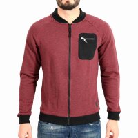 wawiHEROES ANERKJENDT Herren Sweatjacke MAX in Rot/Schwarz