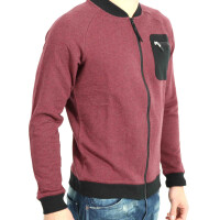 wawiHEROES ANERKJENDT Herren Sweatjacke MAX in Rot/Schwarz