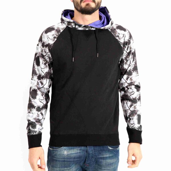 wawiHEROES HUMÖR Herren Sweatshirt mit Kapuze CASON in Schwarz/Grau