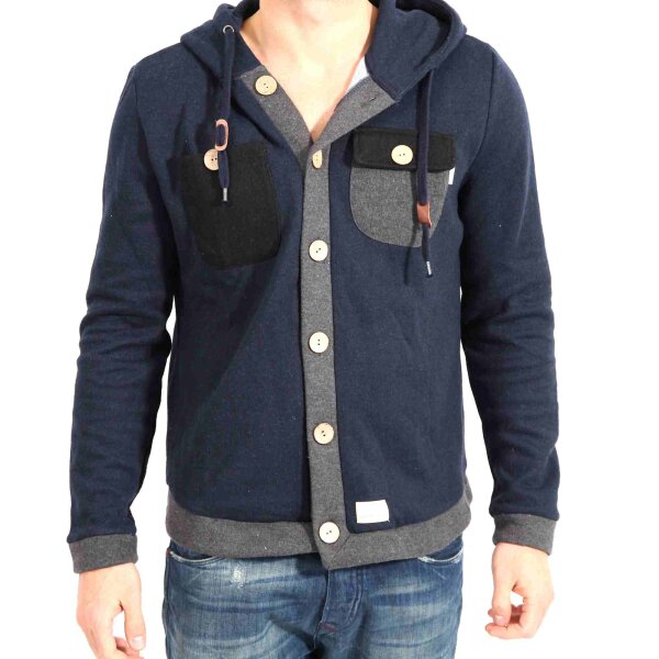 wawiHEROES ANERKJENDT Herren Cardigan MANFRED in Blau/Grau